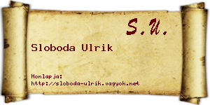 Sloboda Ulrik névjegykártya